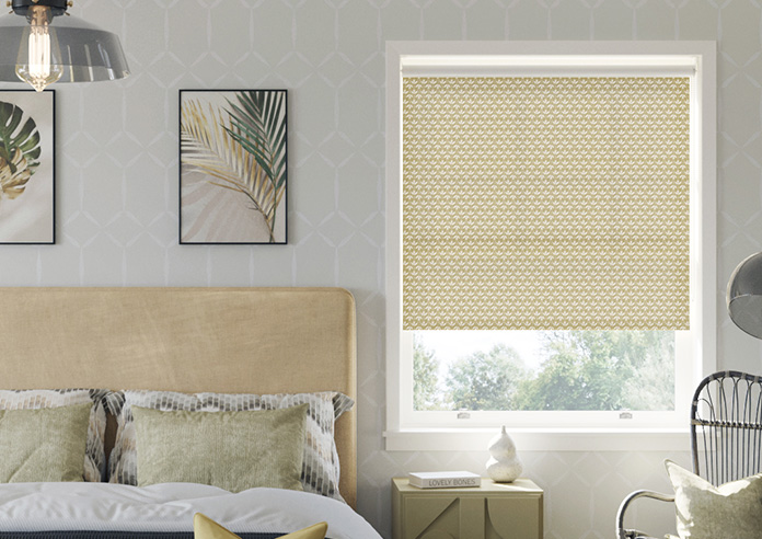 Tea Leaves, Golden Green - Twist&Fit Roller Blind - Image 3